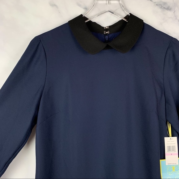 NWT CeCe Cynthia Steffe Pan Collar Scallop Dress S - Picture 4 of 11